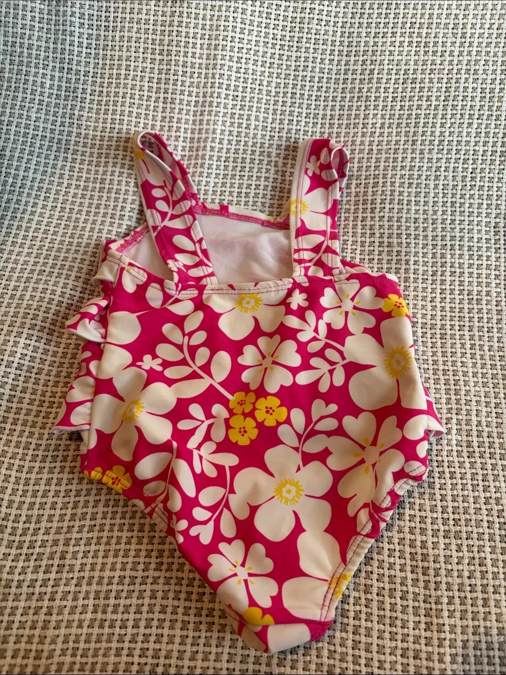 Carters 2009 Kids Pink Floral Ruffle One-Piece Swimsuit